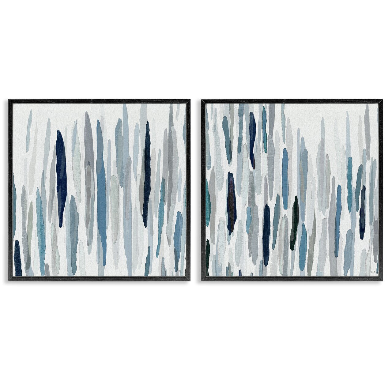 Stupell Industries Abstract Brushed Rainfall Contemporary Framed Giclee Art
